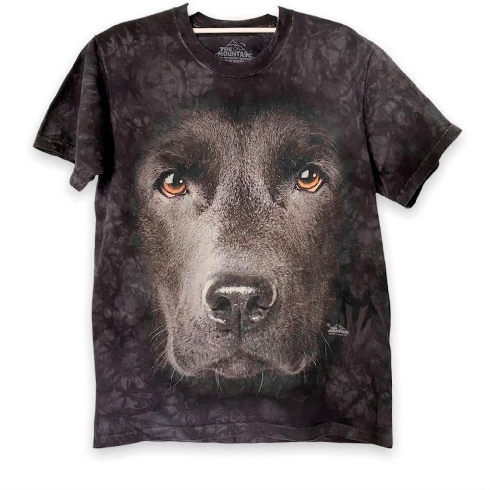 The Mountain Black Lab Dog Face All Over Graphic Tie
Dye Unisex T-Shirt , S